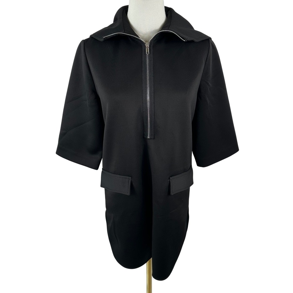 Marni Hooded Dress Women 38 US XS Black Half Zip Pocket Avant Garde Gorpcore Mod